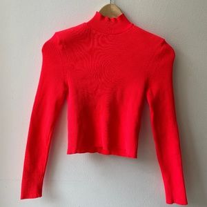 Neon red mini turtle neck